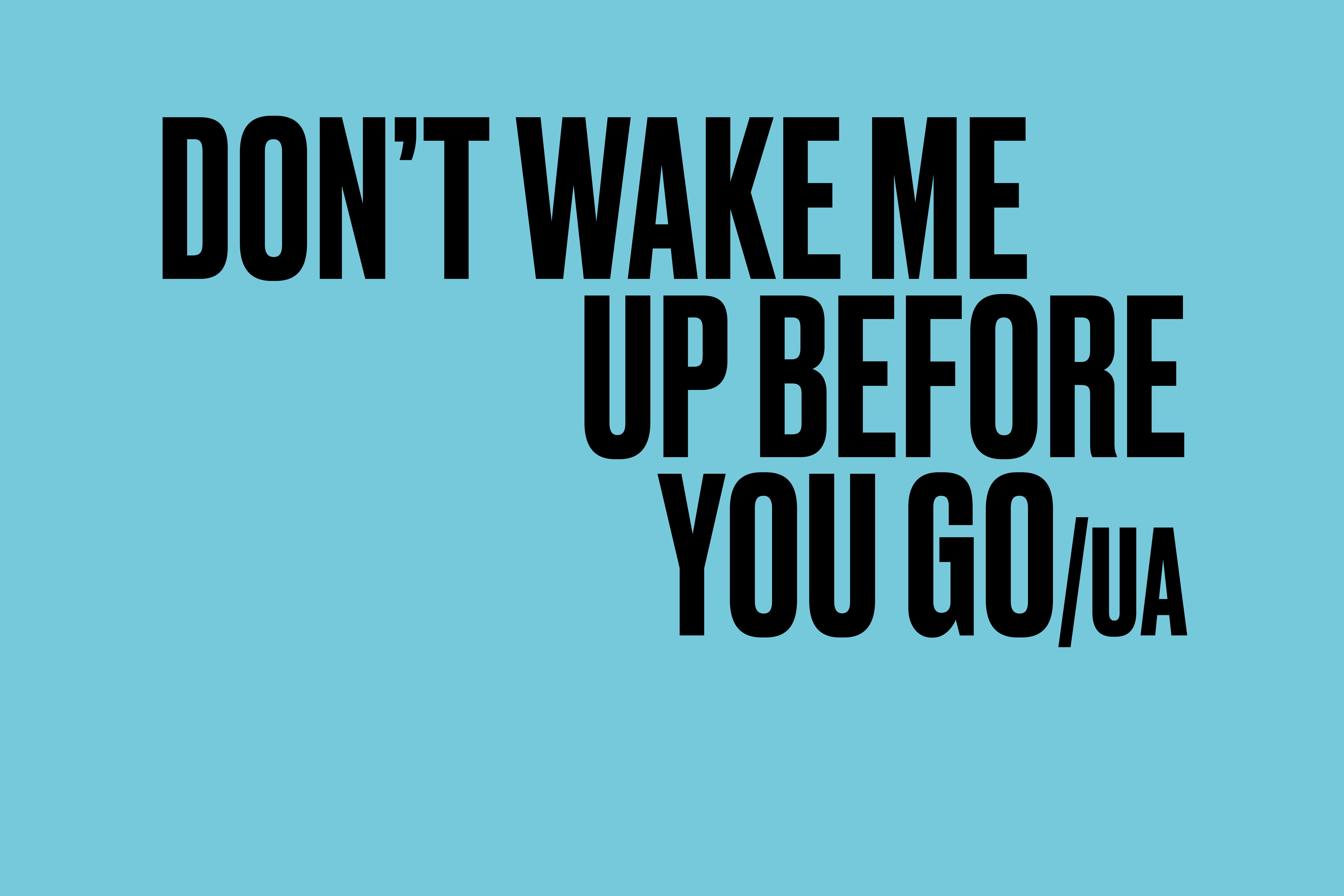 DON'T WAKE ME UP BEFORE YOU GO/UA
